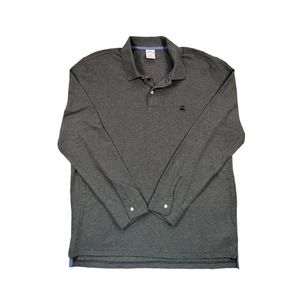 Brooks Brothers Long Sleeve Polo 100% Cotton Gray Large